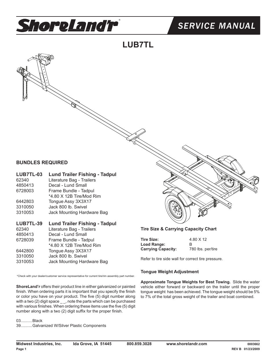 ShoreLand'r LUB7TL V.1 User Manual | 8 pages