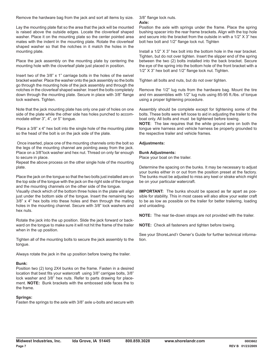 ShoreLand'r LUB7TL V.1 User Manual | Page 7 / 8
