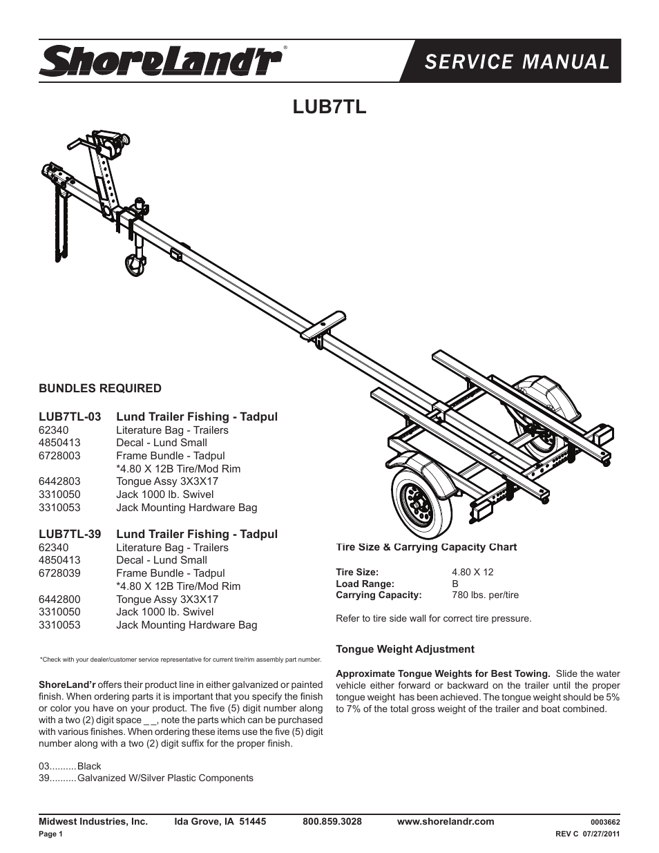 ShoreLand'r LUB7TL V.3 User Manual | 8 pages