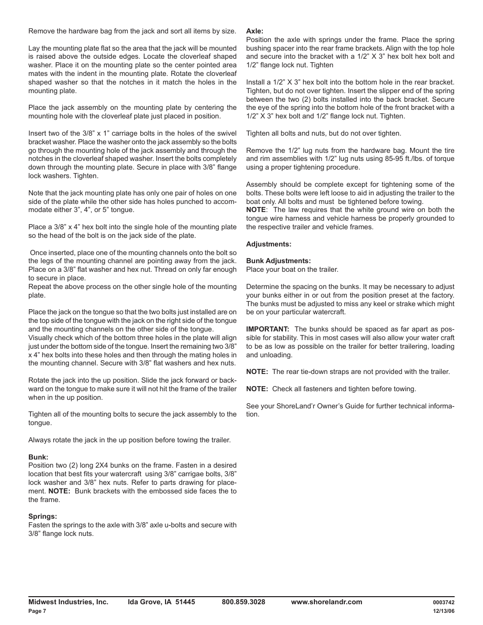 ShoreLand'r LUB7TS V.2 User Manual | Page 7 / 8