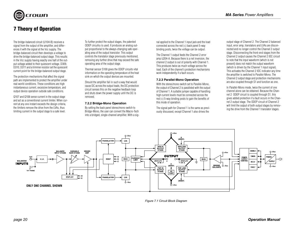 7 theory of operation | Crown Audio 1202 & 2402 User Manual | Page 20 / 36