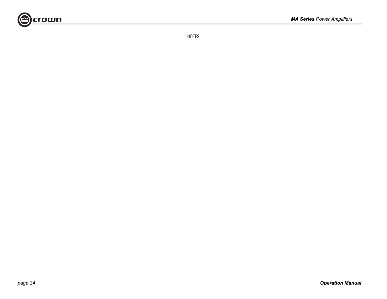 Crown Audio 1202 & 2402 User Manual | Page 34 / 36
