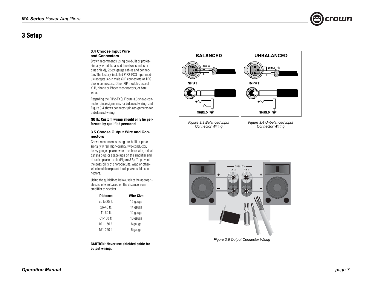 3 setup | Crown Audio 1202 & 2402 User Manual | Page 7 / 36