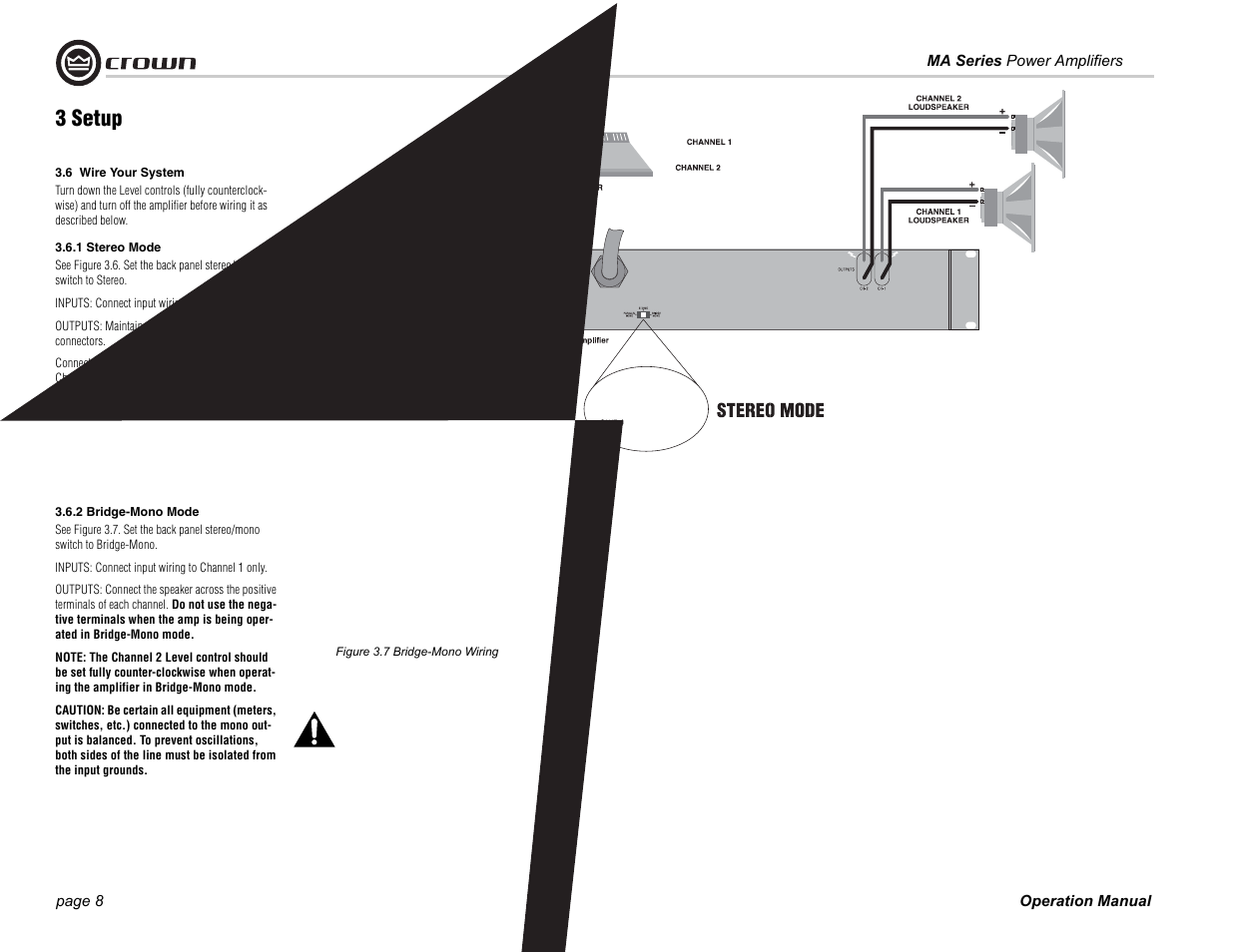 3 setup | Crown Audio 1202 & 2402 User Manual | Page 8 / 36