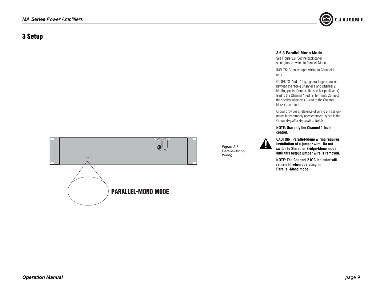 3 setup | Crown Audio 1202 & 2402 User Manual | Page 9 / 36