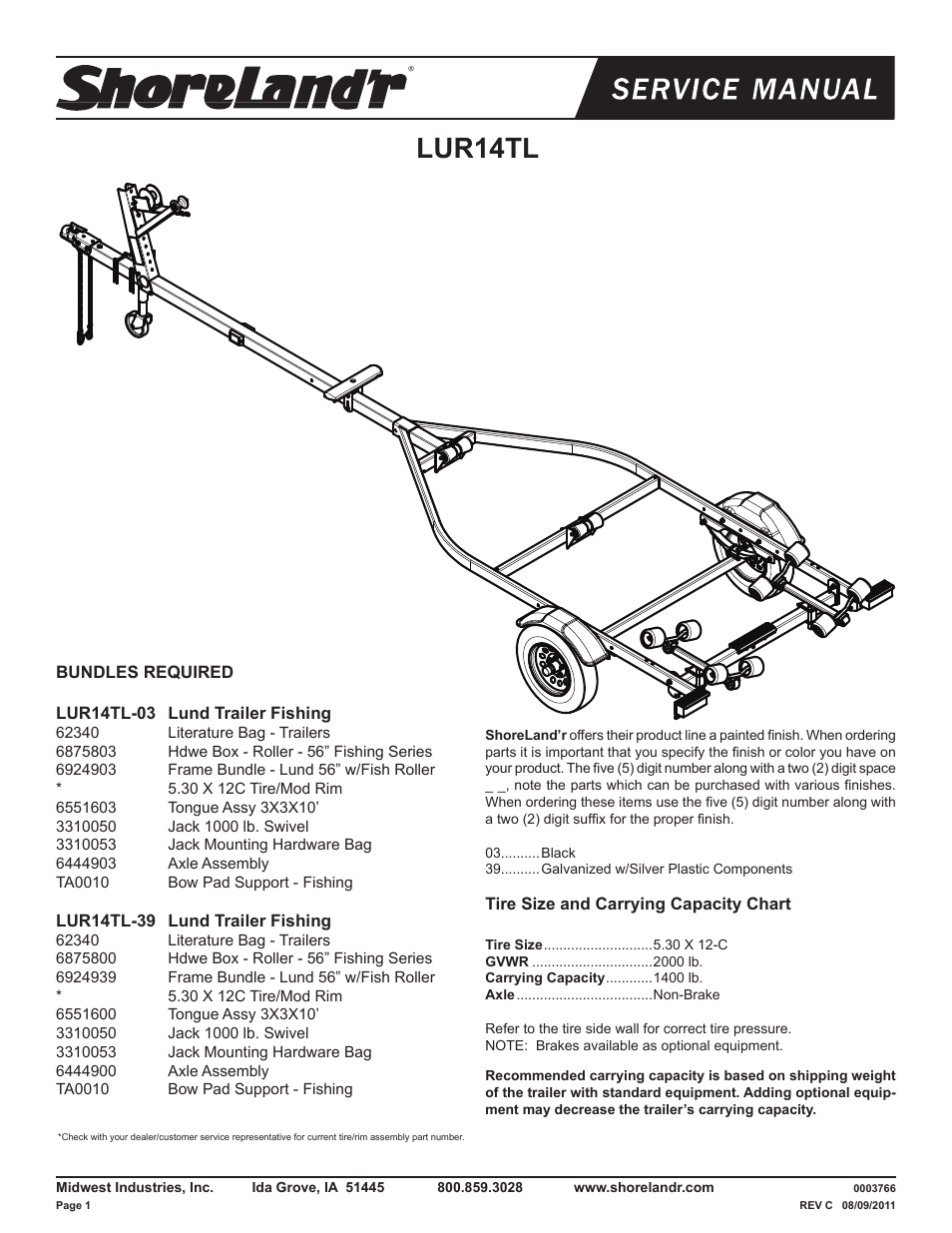 ShoreLand'r LUR14TL V.1 User Manual | 8 pages