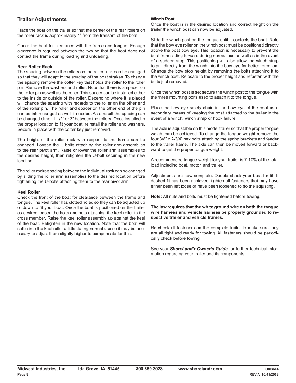 ShoreLand'r LUR14TM V.1 User Manual | Page 8 / 8