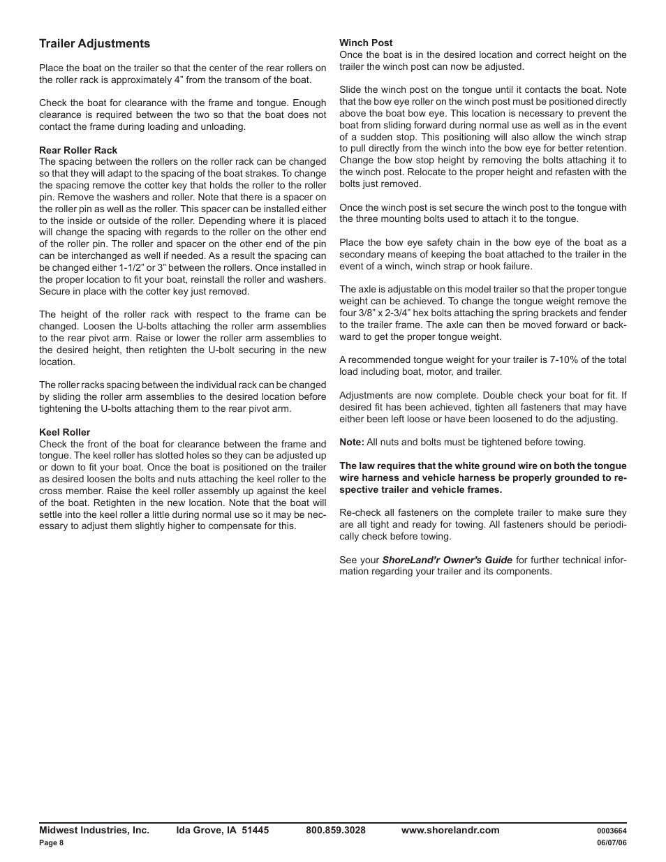 ShoreLand'r LUR14TM V.2 User Manual | Page 8 / 8