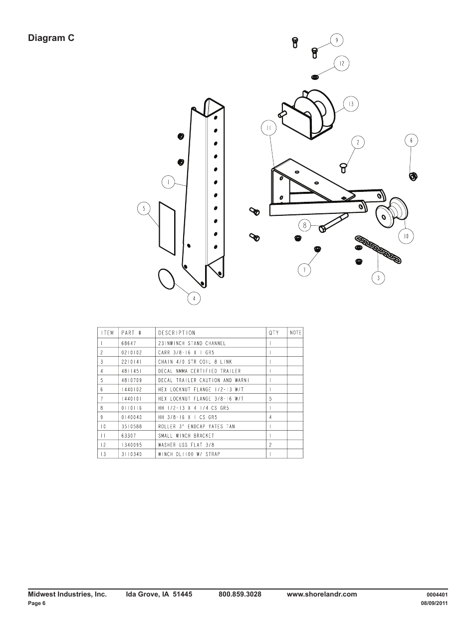 Diagram c | ShoreLand'r LUR14TS User Manual | Page 6 / 8