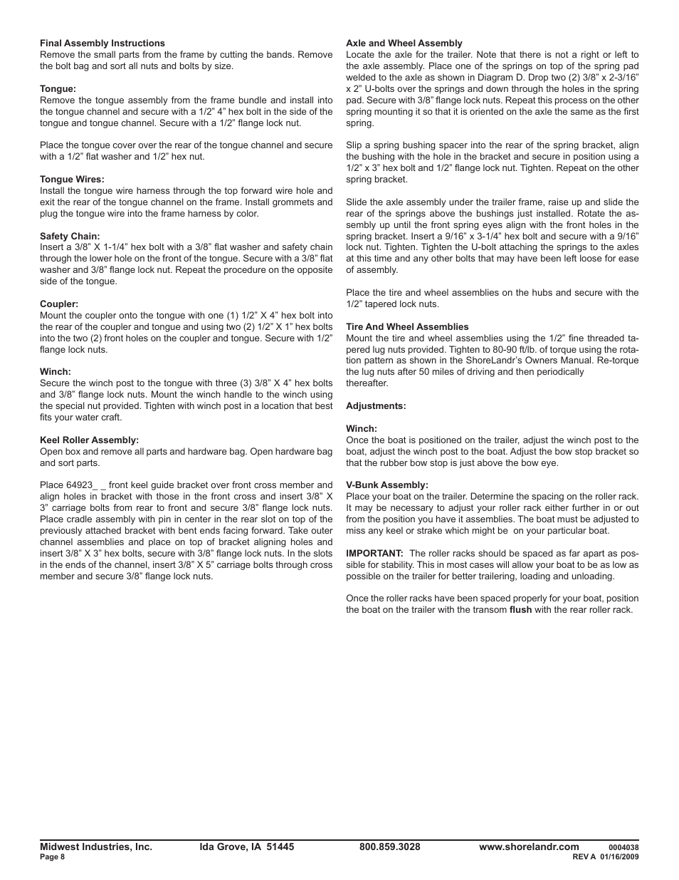 ShoreLand'r LUV15 V.1 User Manual | Page 8 / 8