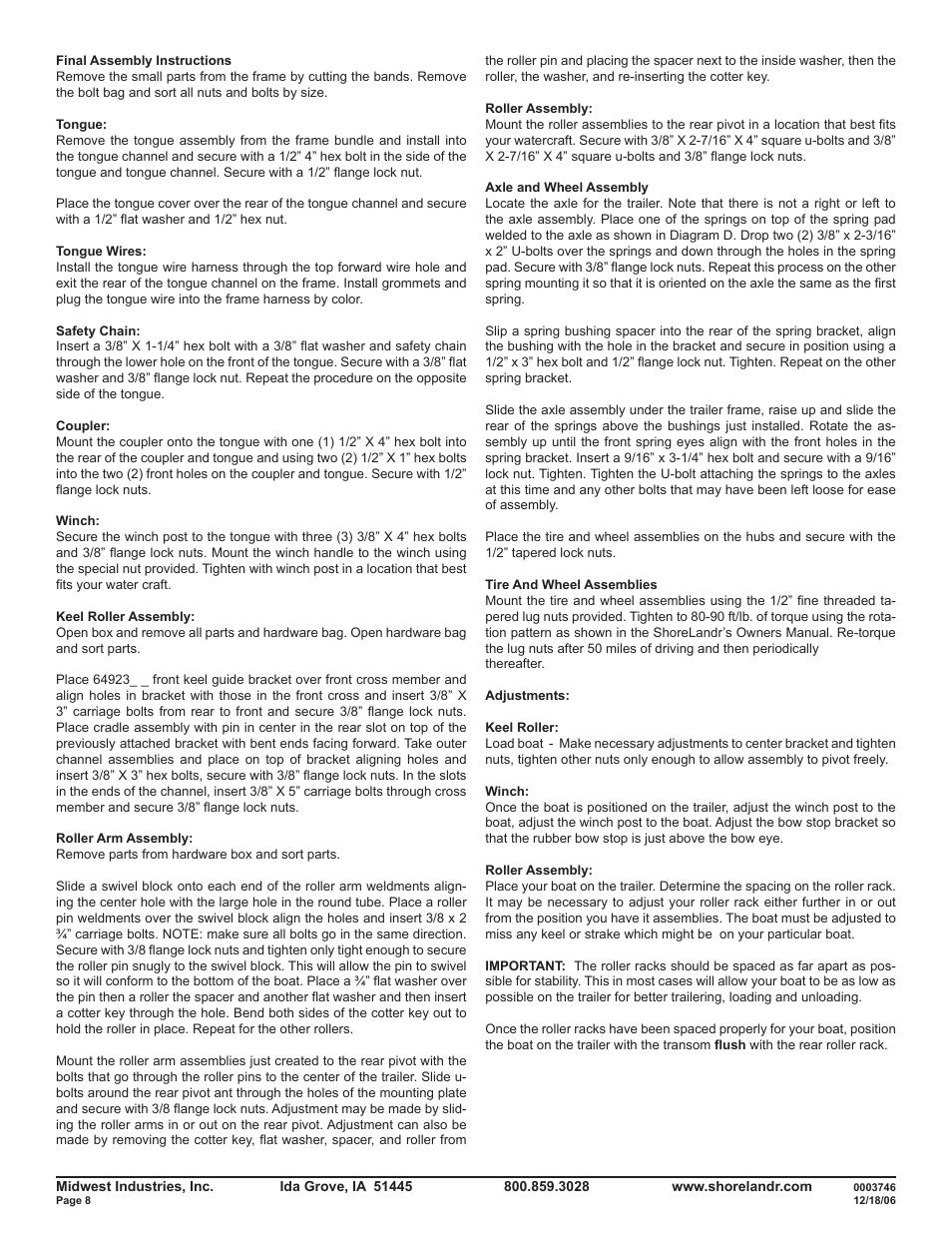 ShoreLand'r LUV15A V.2 User Manual | Page 8 / 8