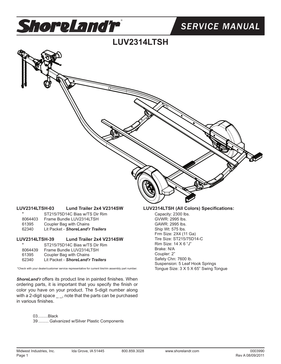 ShoreLand'r LUV2314LTSH V.1 User Manual | 10 pages