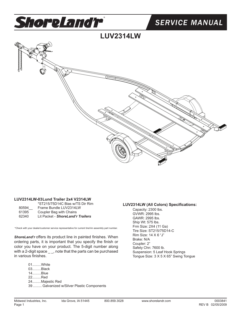 ShoreLand'r LUV2314LW V.1 User Manual | 10 pages