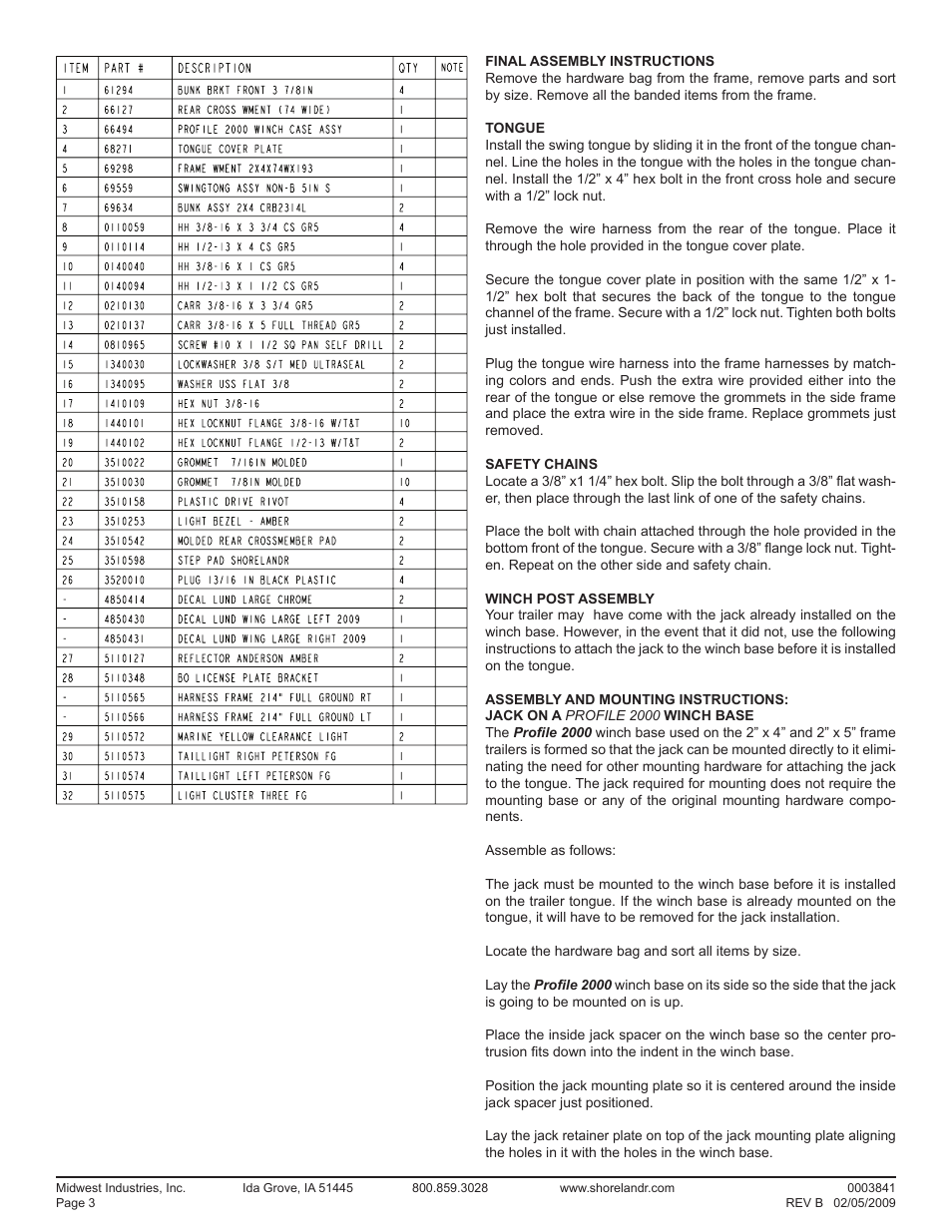 ShoreLand'r LUV2314LW V.1 User Manual | Page 3 / 10