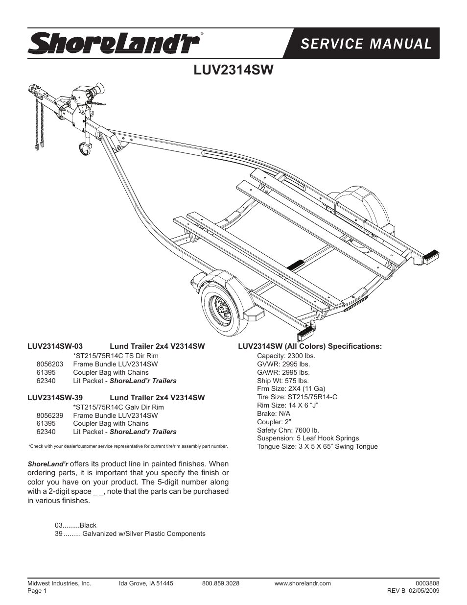 ShoreLand'r LUV2314SW V.1 User Manual | 10 pages