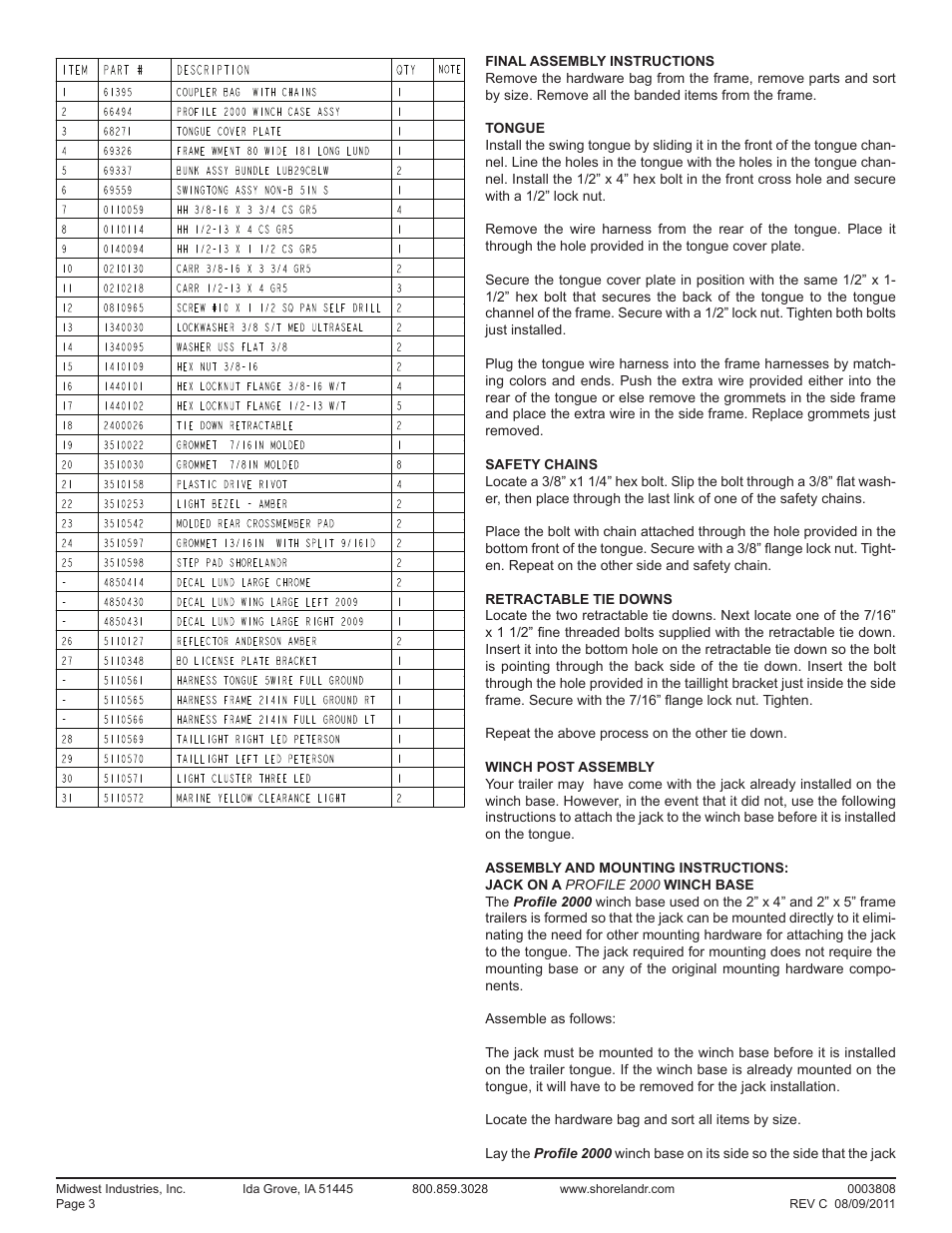 ShoreLand'r LUV2314SW V.3 User Manual | Page 3 / 10