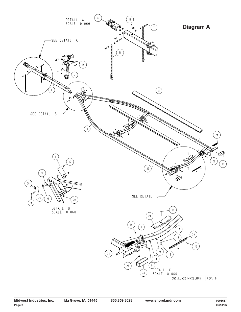 Diagram a | ShoreLand'r LUV2314XXL V.2 User Manual | Page 2 / 10