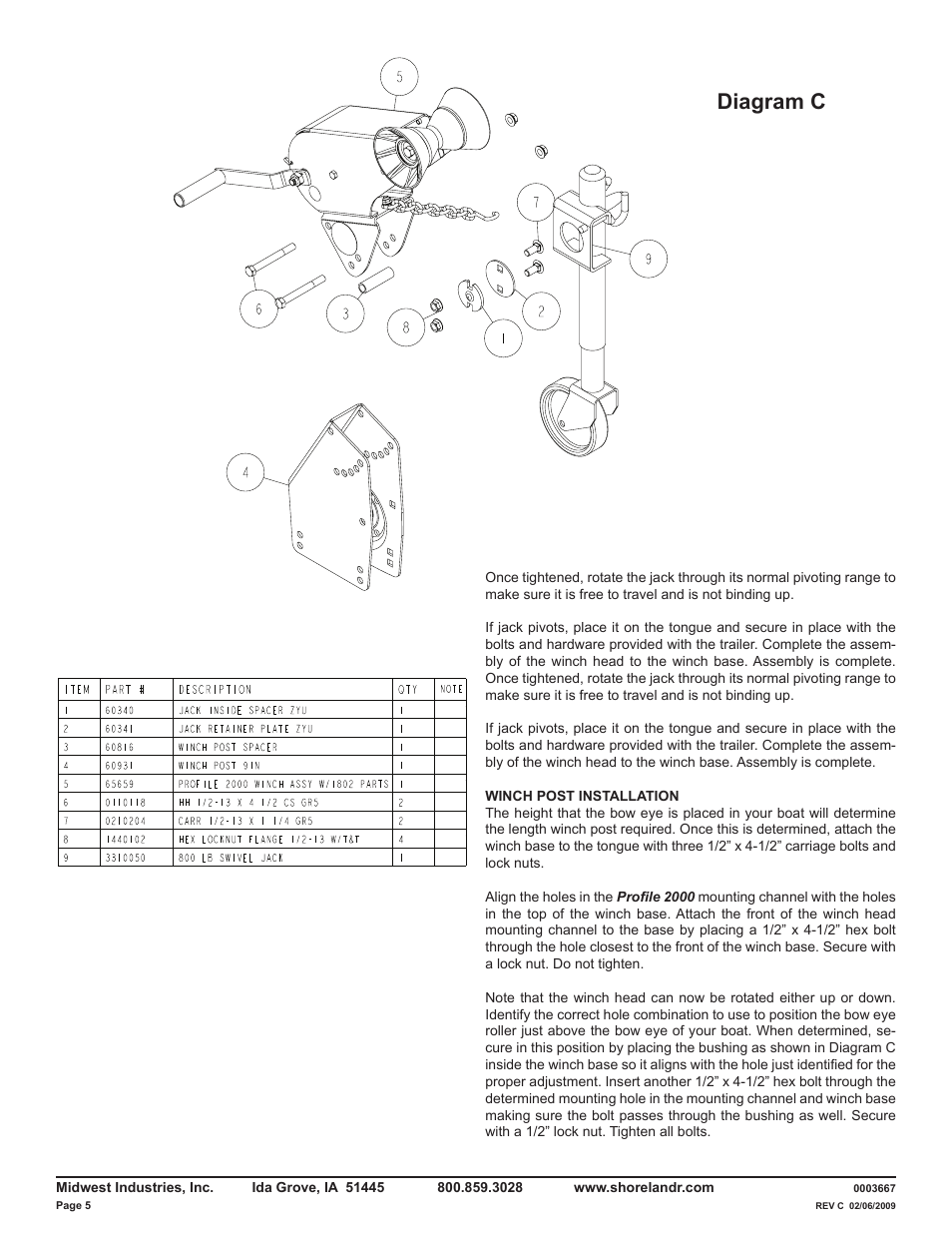 Diagram c | ShoreLand'r LUV2314XXL V.3 User Manual | Page 5 / 10