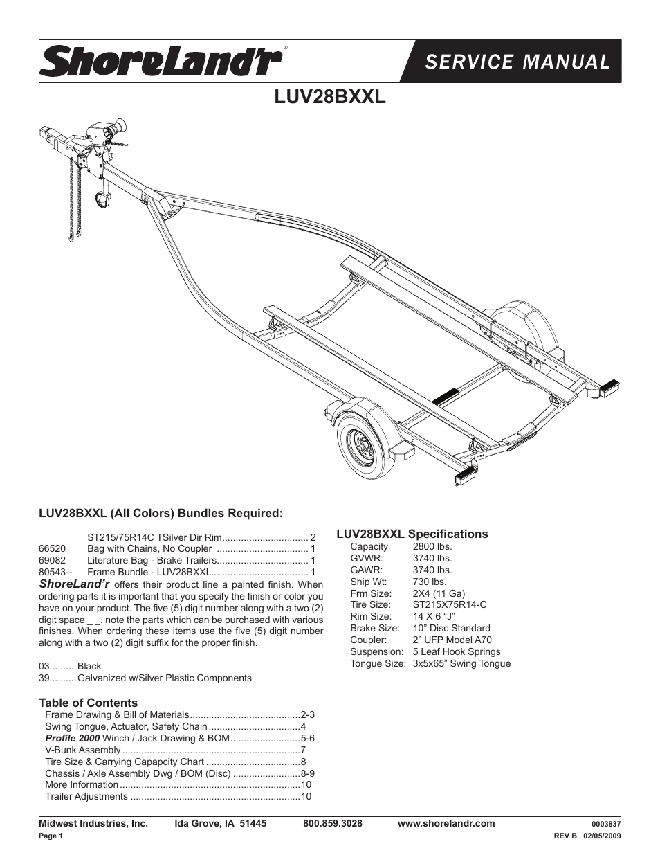 ShoreLand'r LUV28BXXL V.1 User Manual | 10 pages