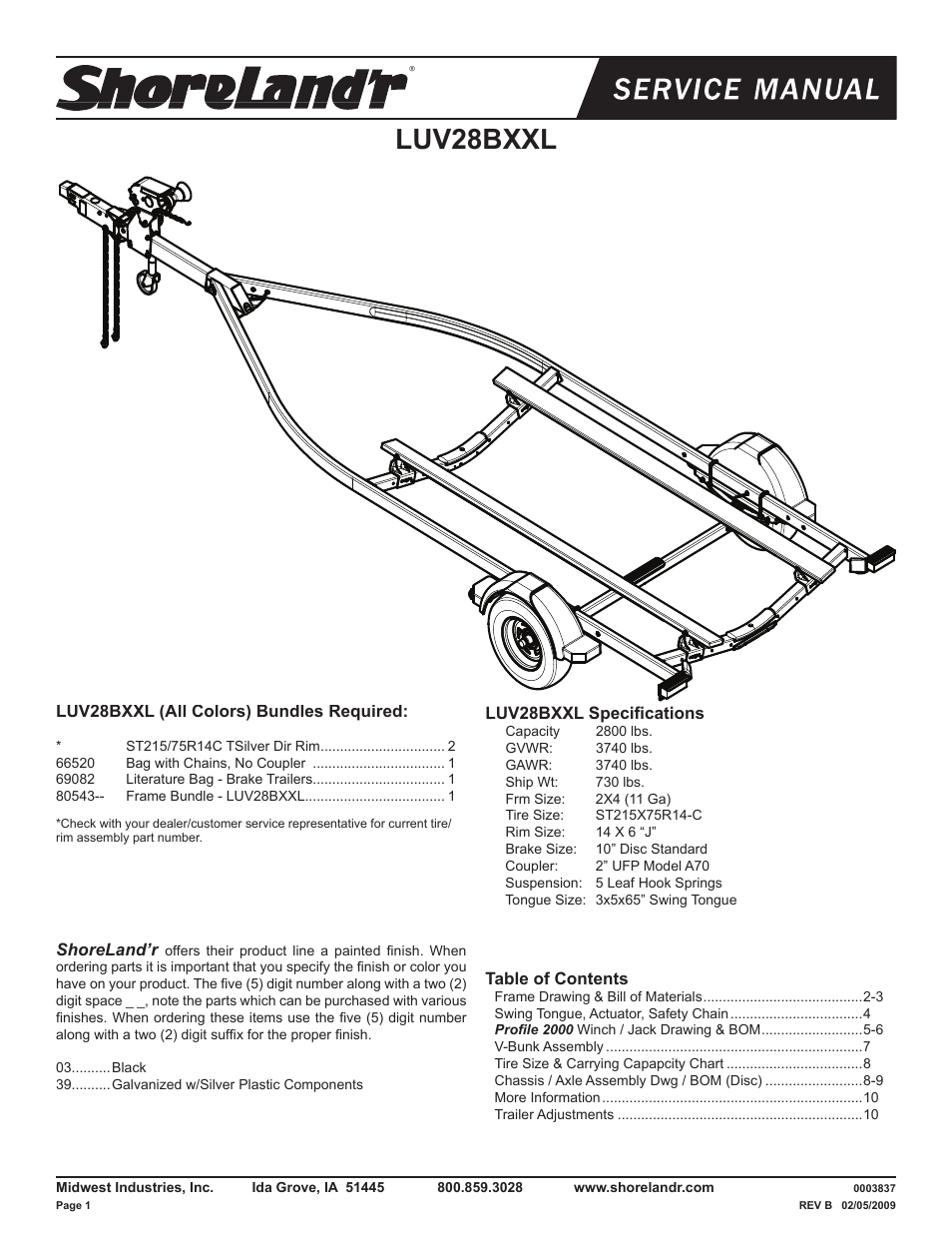 ShoreLand'r LUV28BXXL V.2 User Manual | 10 pages