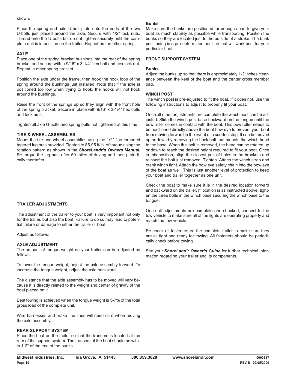 ShoreLand'r LUV28BXXL V.2 User Manual | Page 10 / 10