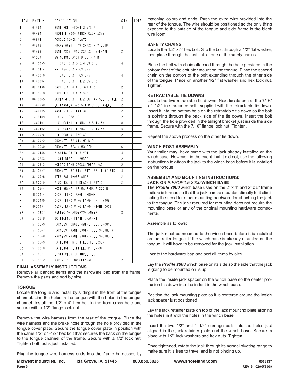 ShoreLand'r LUV28BXXL V.2 User Manual | Page 3 / 10