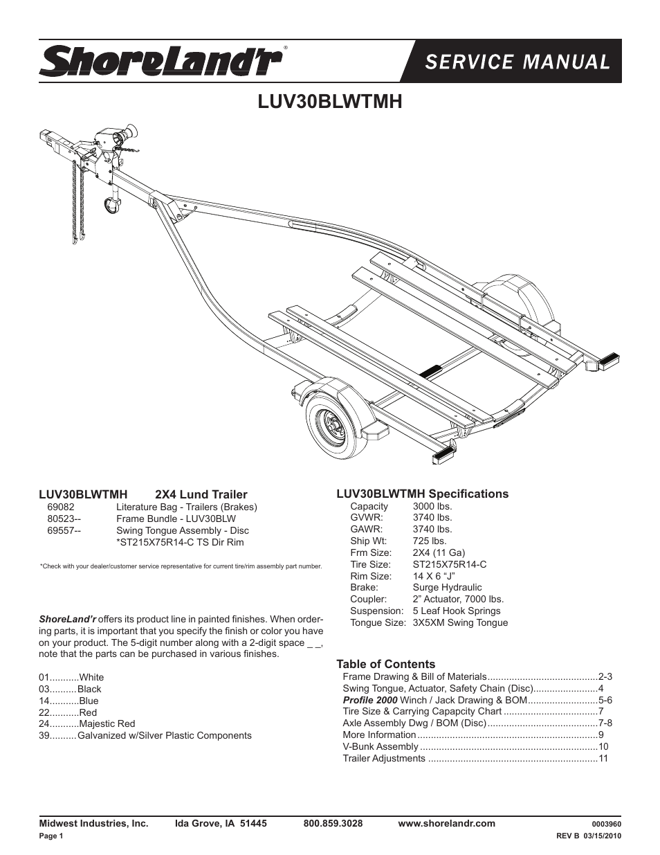 ShoreLand'r LUV30BLWTMH V.1 User Manual | 12 pages