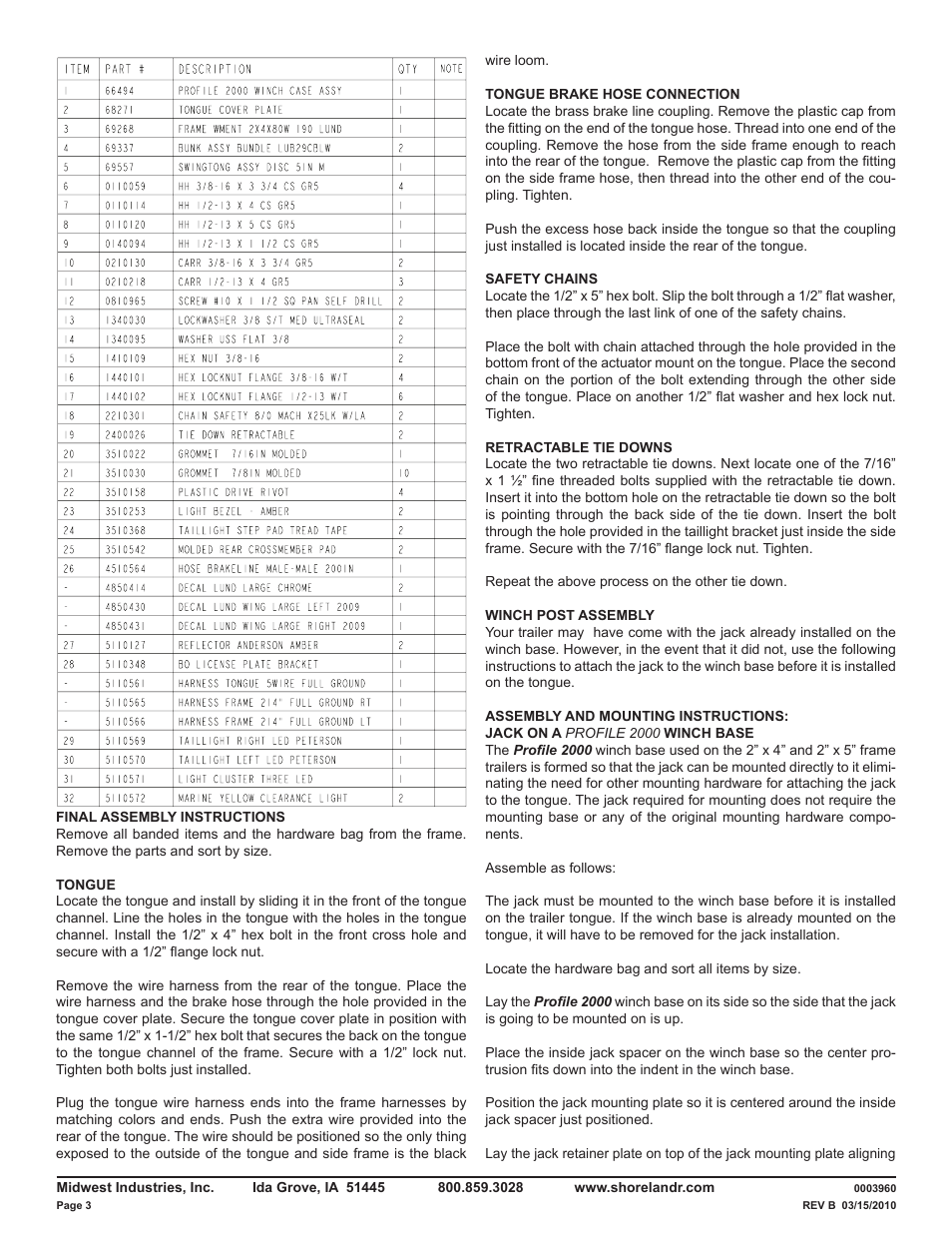 ShoreLand'r LUV30BLWTMH V.1 User Manual | Page 3 / 12