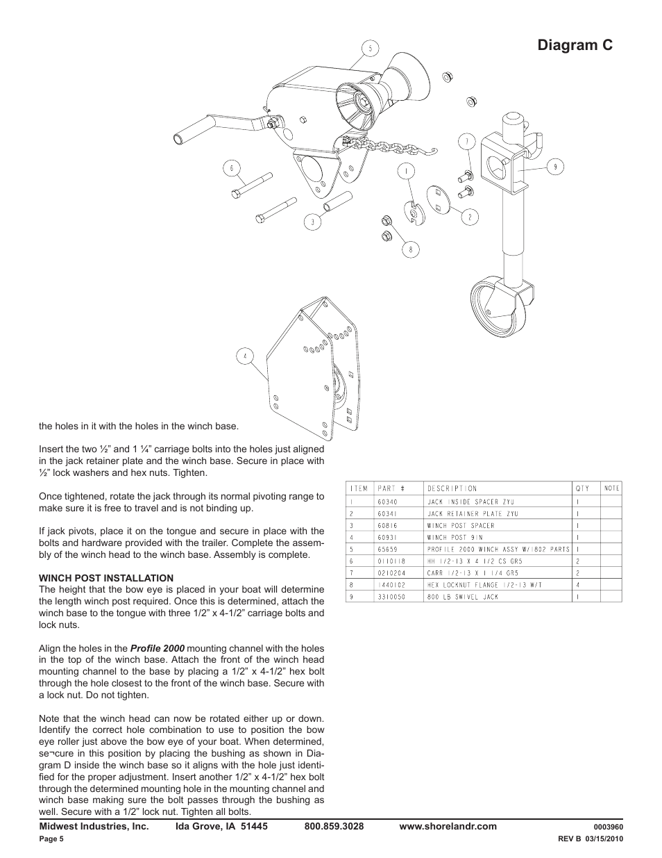 Diagram c | ShoreLand'r LUV30BLWTMH V.1 User Manual | Page 5 / 12