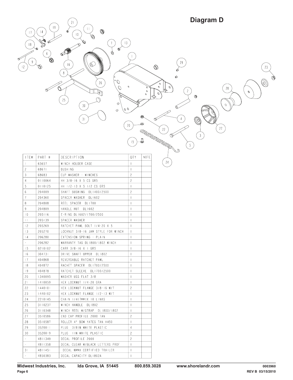 Diagram d | ShoreLand'r LUV30BLWTMH V.1 User Manual | Page 6 / 12