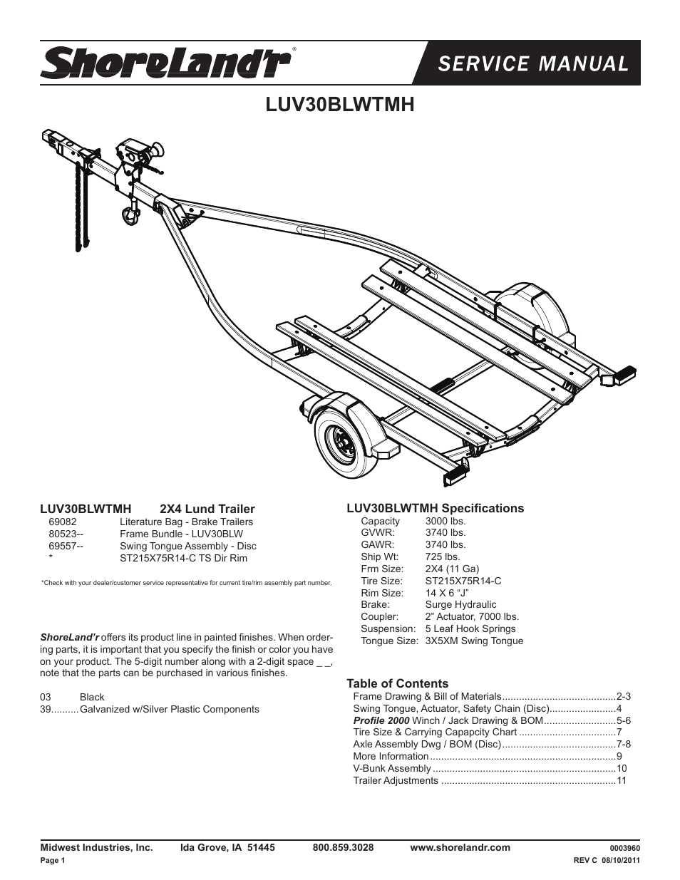 ShoreLand'r LUV30BLWTMH V.2 User Manual | 12 pages