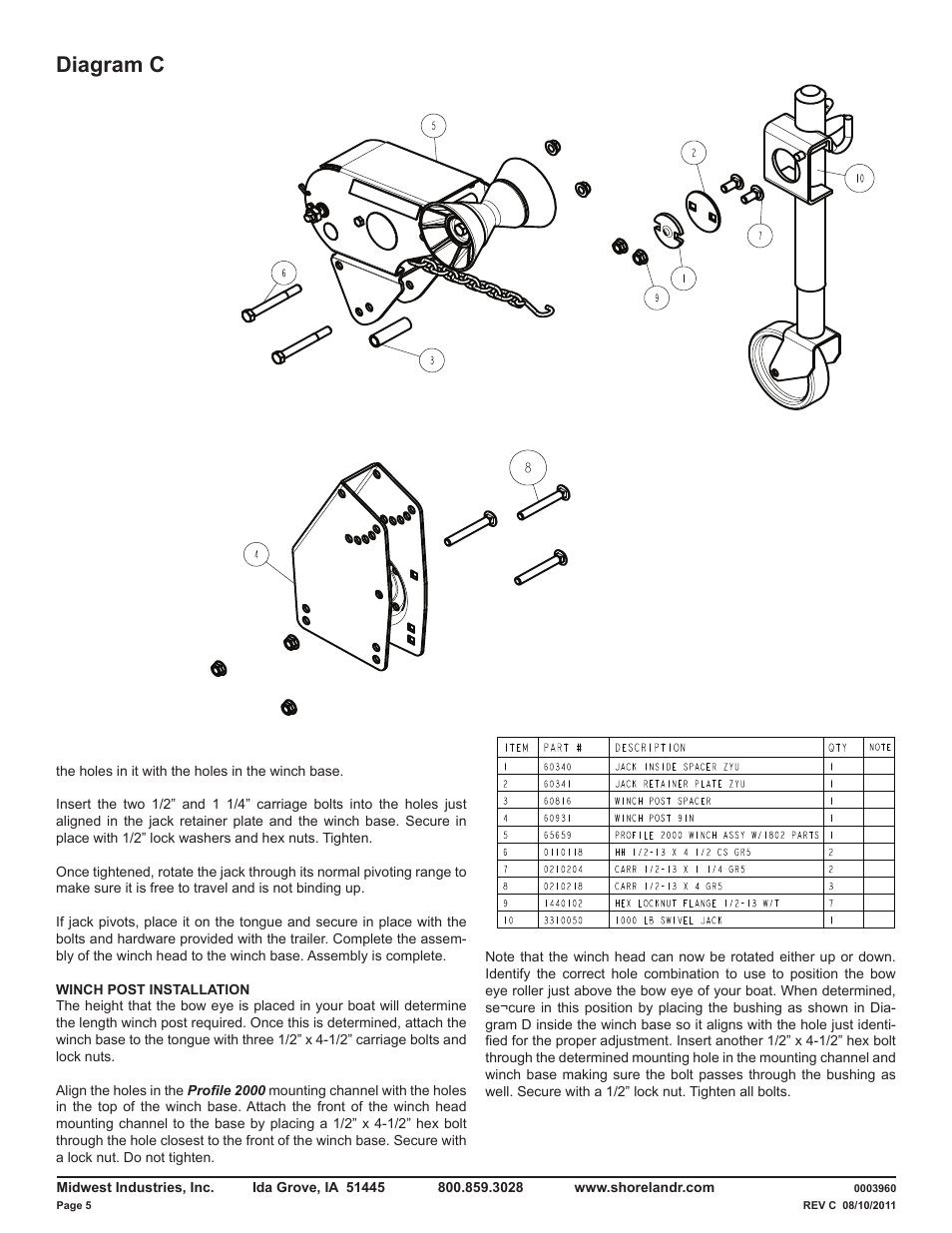 Diagram c | ShoreLand'r LUV30BLWTMH V.2 User Manual | Page 5 / 12