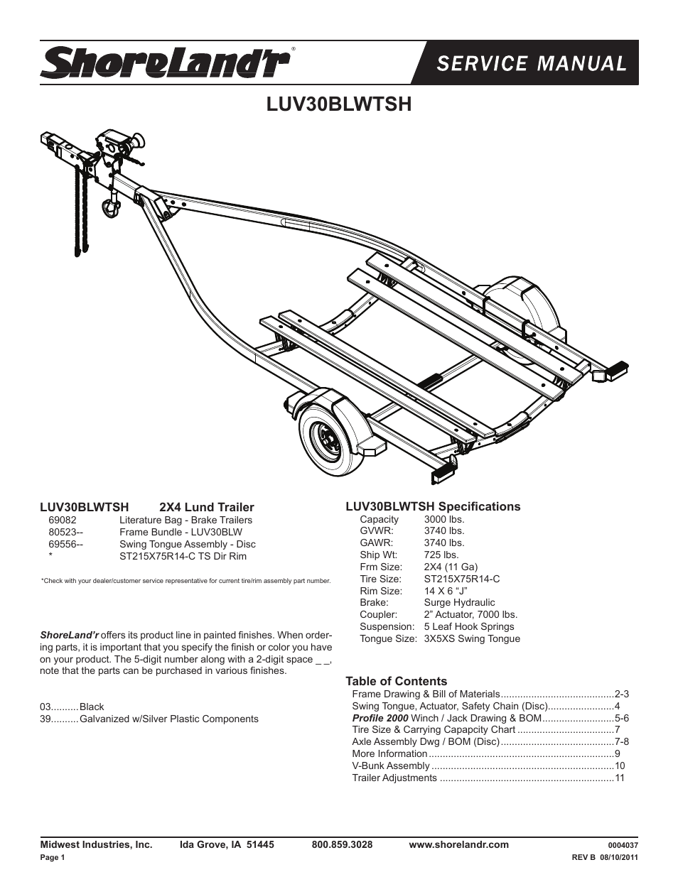 ShoreLand'r LUV30BLWTSH V.1 User Manual | 12 pages