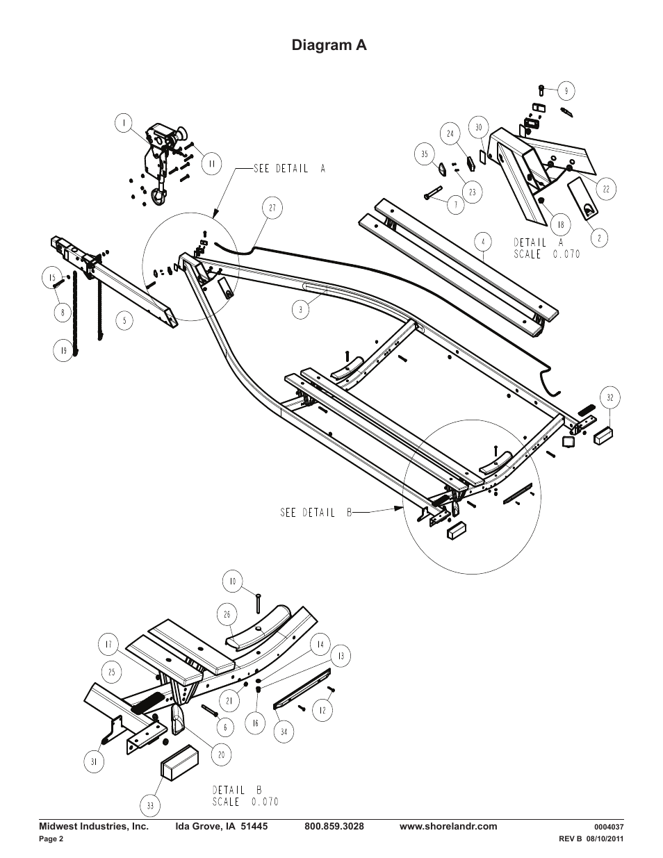 Diagram a | ShoreLand'r LUV30BLWTSH V.1 User Manual | Page 2 / 12
