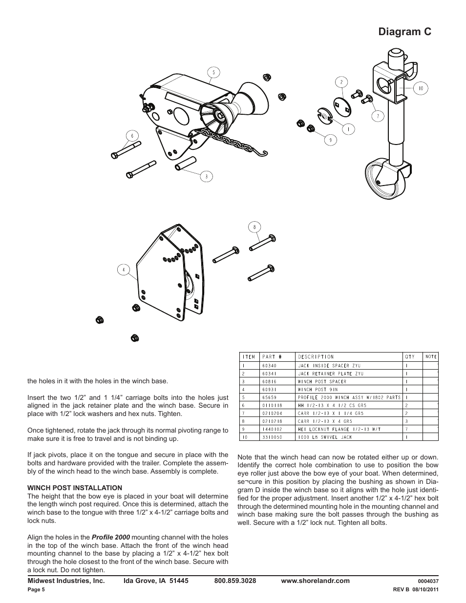 Diagram c | ShoreLand'r LUV30BLWTSH V.1 User Manual | Page 5 / 12
