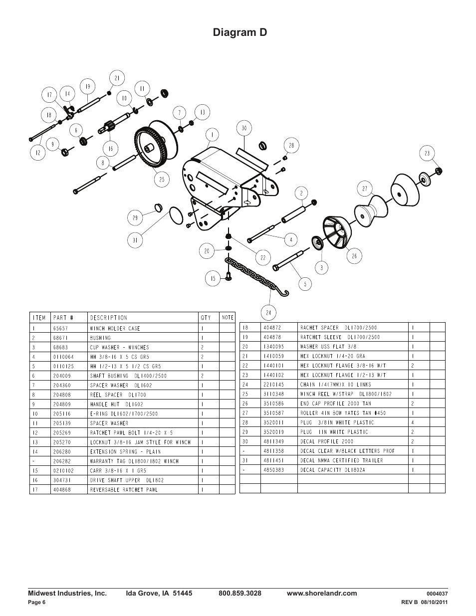 Diagram d | ShoreLand'r LUV30BLWTSH V.1 User Manual | Page 6 / 12