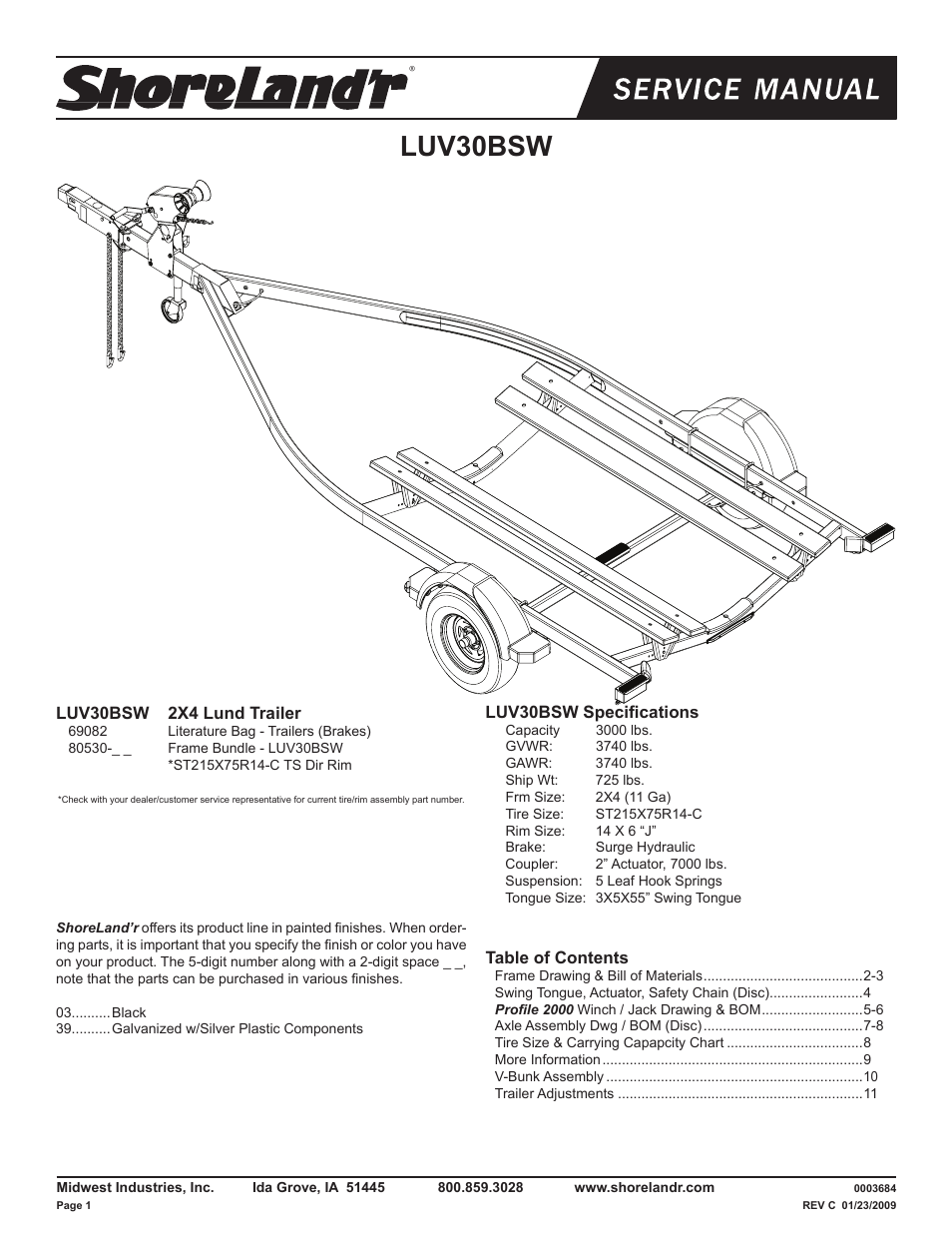 ShoreLand'r LUV30BSW V.1 User Manual | 12 pages