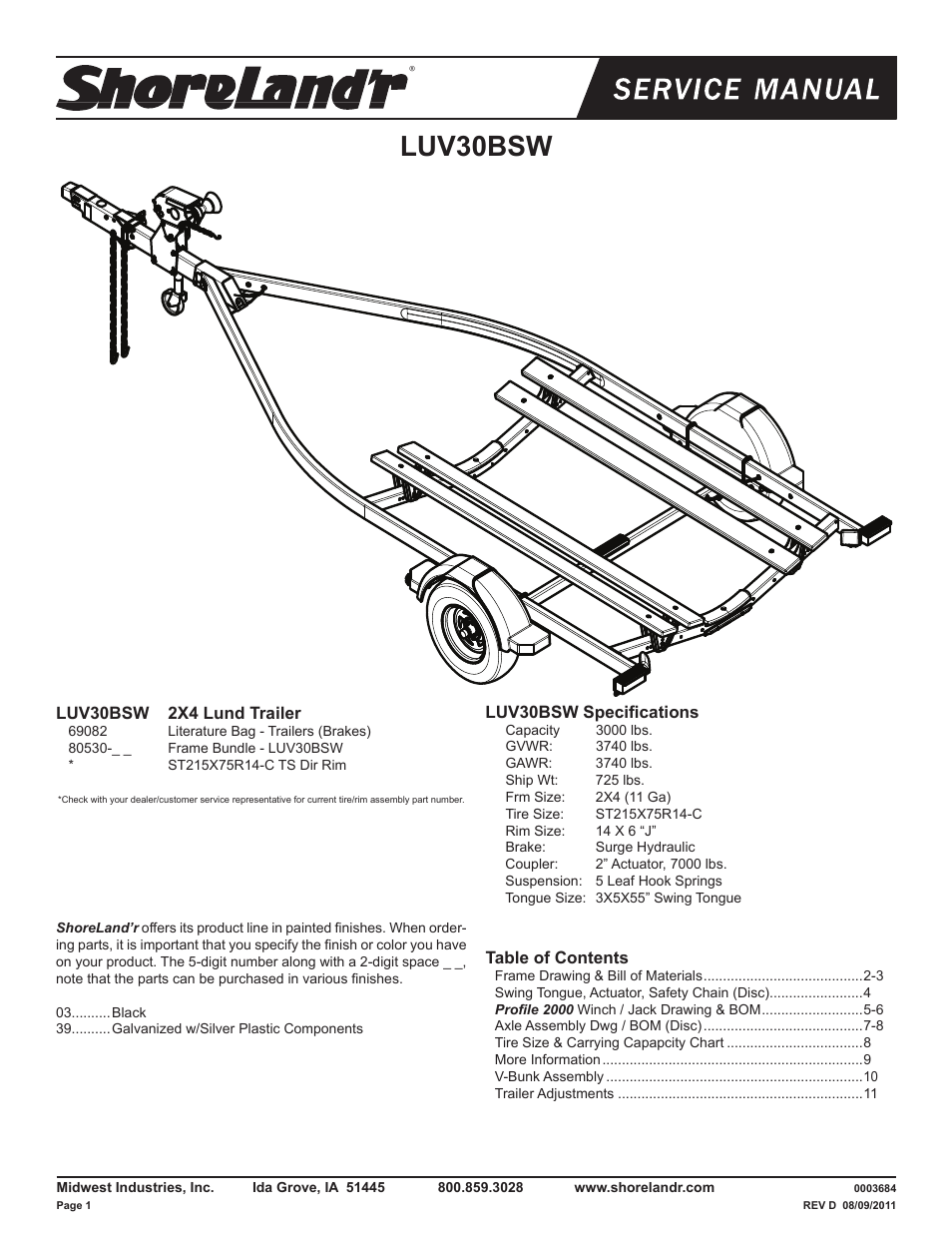 ShoreLand'r LUV30BSW V.3 User Manual | 12 pages