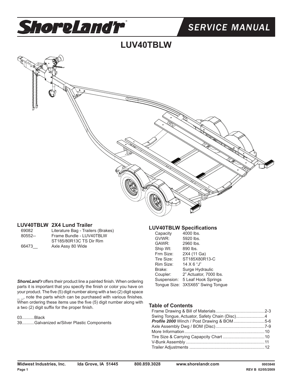 ShoreLand'r LUV40TBLW V.2 User Manual | 13 pages