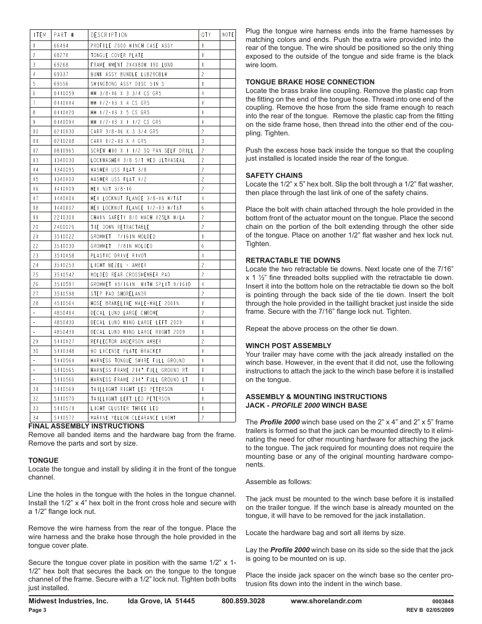 ShoreLand'r LUV40TBLW V.2 User Manual | Page 3 / 13