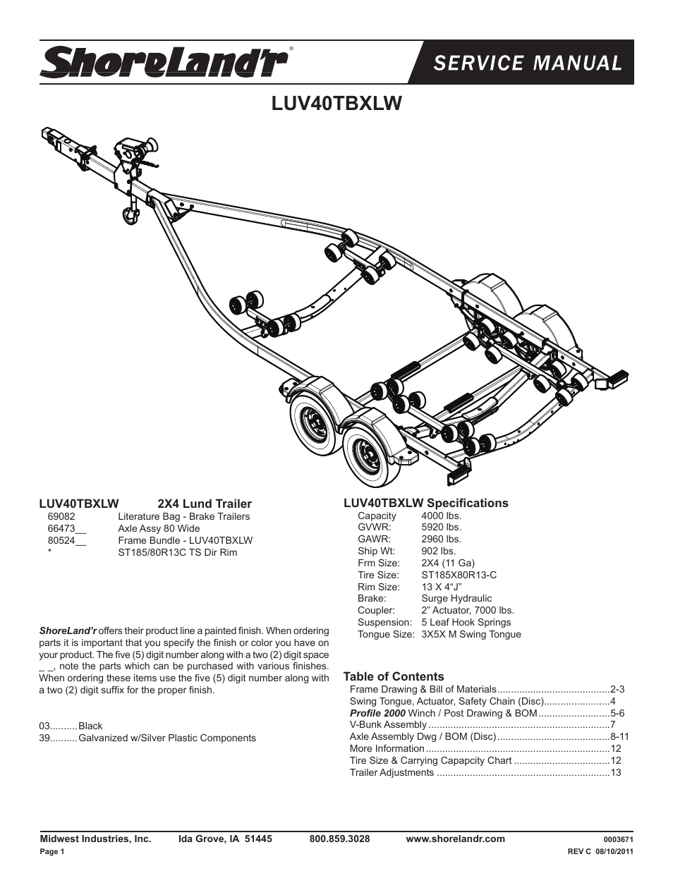 ShoreLand'r LUV40TBXLW V.1 User Manual | 13 pages