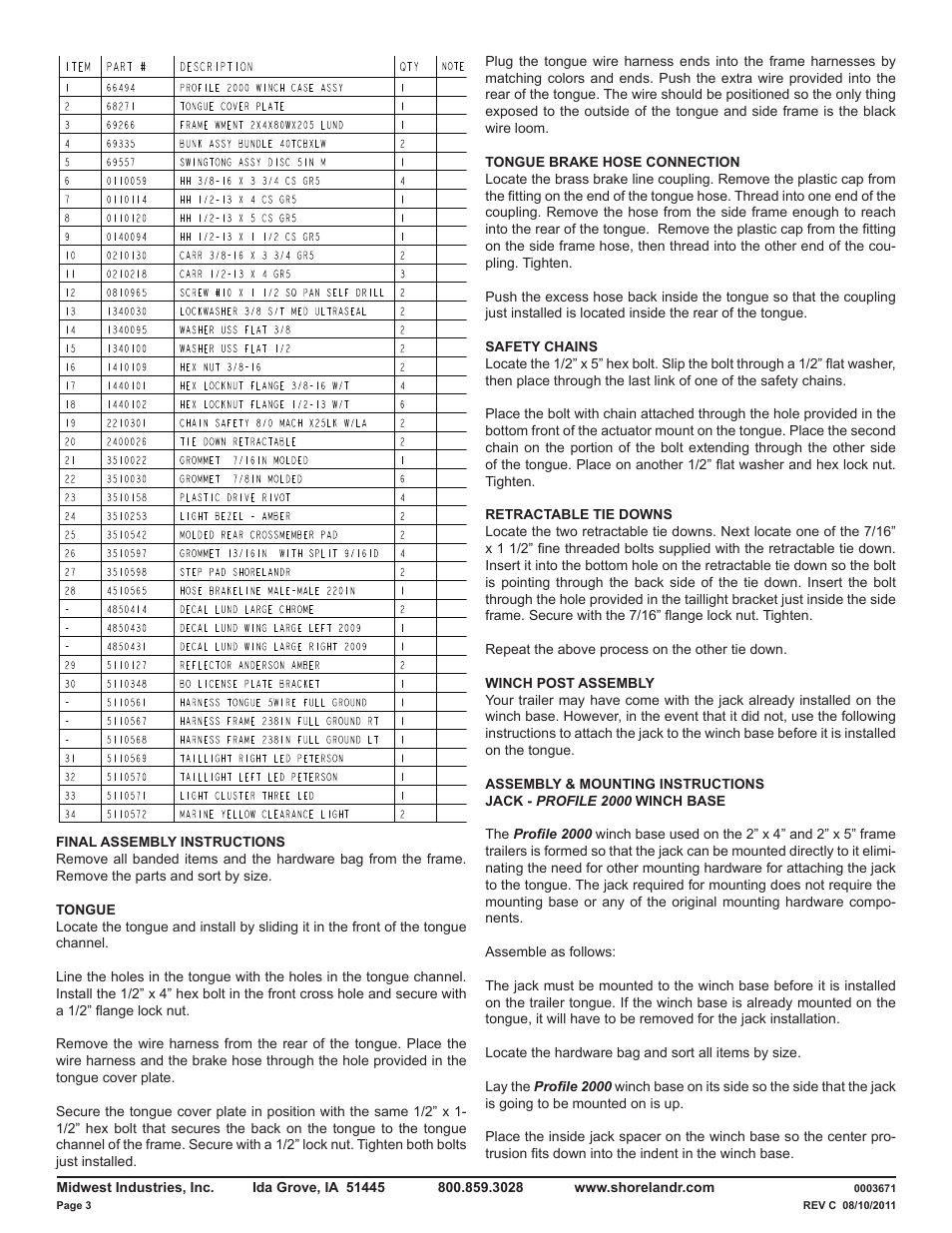 ShoreLand'r LUV40TBXLW V.1 User Manual | Page 3 / 13