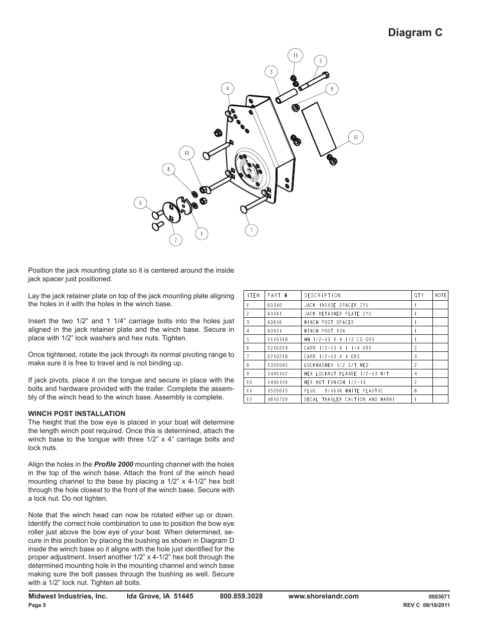 Diagram c | ShoreLand'r LUV40TBXLW V.1 User Manual | Page 5 / 13