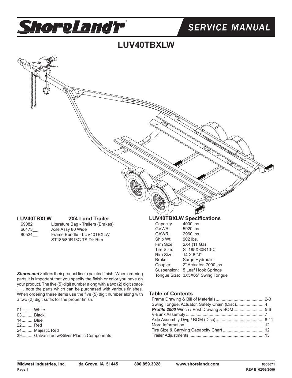ShoreLand'r LUV40TBXLW V.2 User Manual | 13 pages
