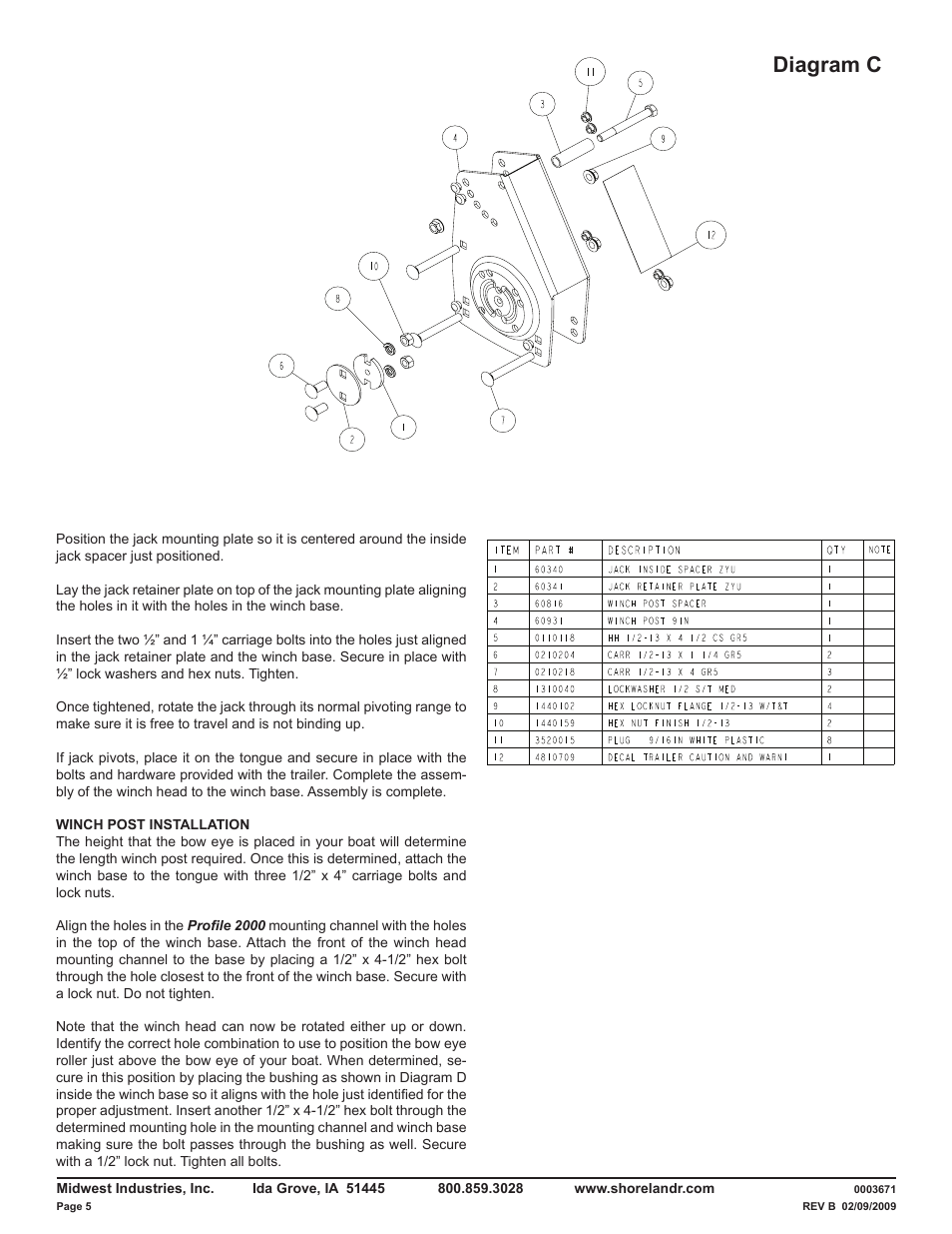 Diagram c | ShoreLand'r LUV40TBXLW V.2 User Manual | Page 5 / 13