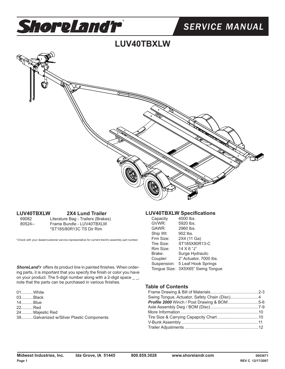 ShoreLand'r LUV40TBXLW V.3 User Manual | 14 pages