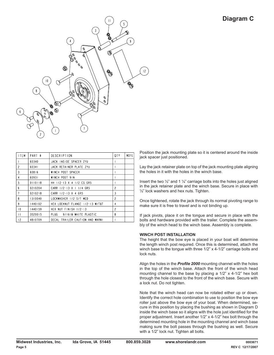 Diagram c | ShoreLand'r LUV40TBXLW V.3 User Manual | Page 5 / 14
