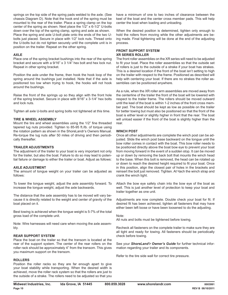 ShoreLand'r LUXR2314LTSH V.2 User Manual | Page 10 / 10