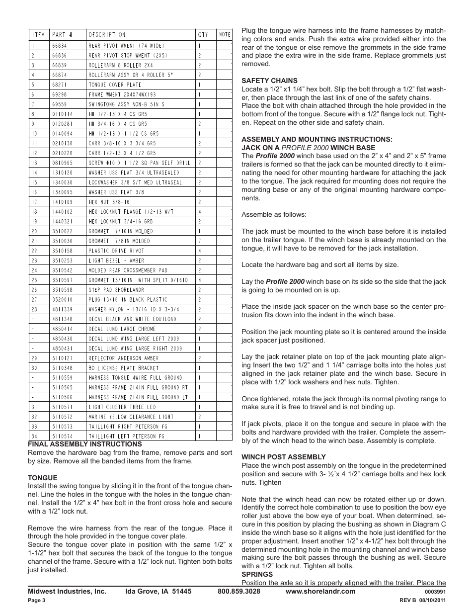 ShoreLand'r LUXR2314LTSH V.2 User Manual | Page 3 / 10