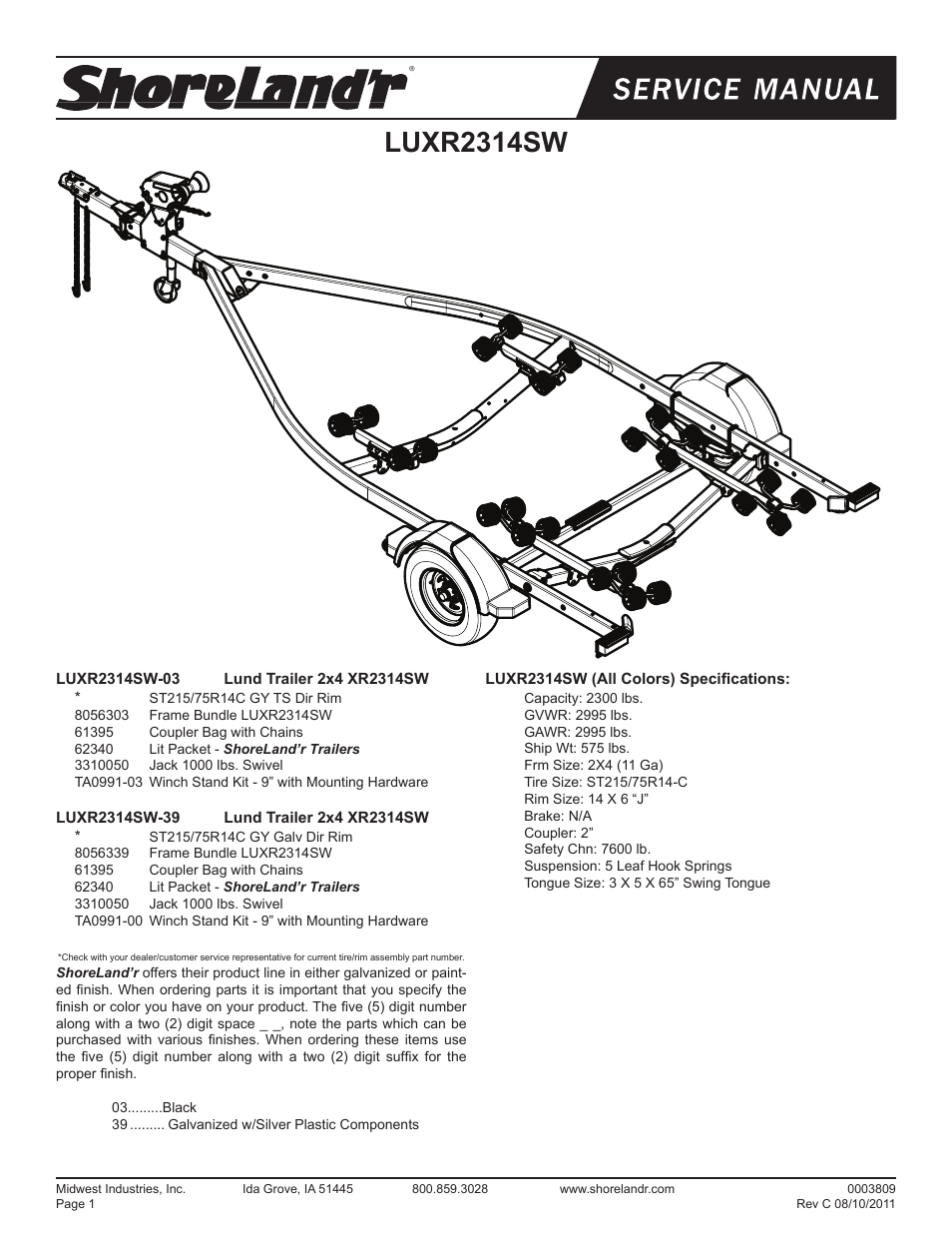 ShoreLand'r LUXR2314SW V.3 User Manual | 12 pages